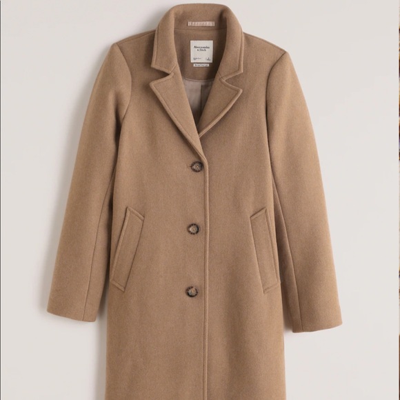 Abercrombie Wool Blend Dad Coat Peacoat Petite XXS - Picture 1 of 5